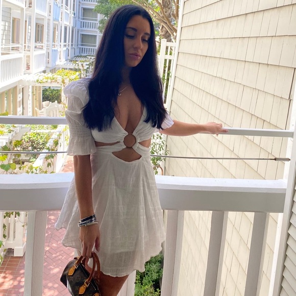 TULAROSA NANETTE WHITE CUT OUT MINI DRESS SMALL - Picture 8 of 9